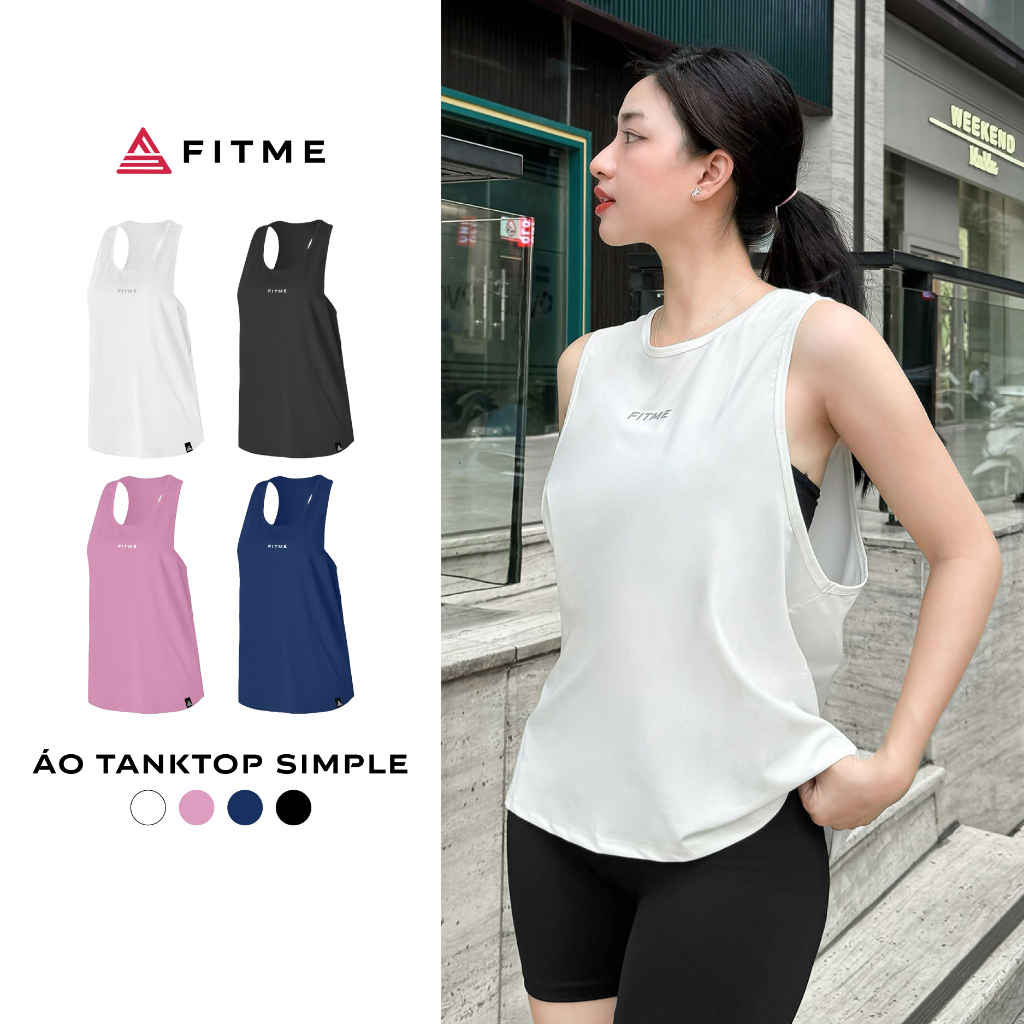 Áo tank top tập gym nữ Fitme Simple ba lỗ thoáng khí chạy bộ chất liệu co giãn thoải mái thấm hút mồ hôi ATTS01 | BigBuy360 - bigbuy360.vn