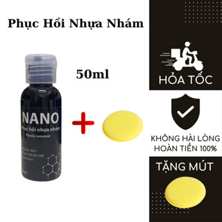 Nano phục hồi nhựa nhám 50ml chai lớn, dung dịch làm mới và dưỡng nhựa đen ô tô, xe máy cũ chai 50ml Nhật Bản Mart
