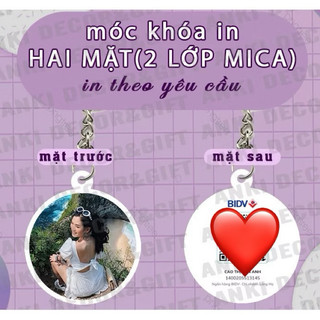 Móc khóa mica in 2 mặt 2 ảnh 2 lớp mica hình tròn, móc khóa in theo yêu cầu, móc khóa mica , quà tặng kỷ niệm, ngày lễ