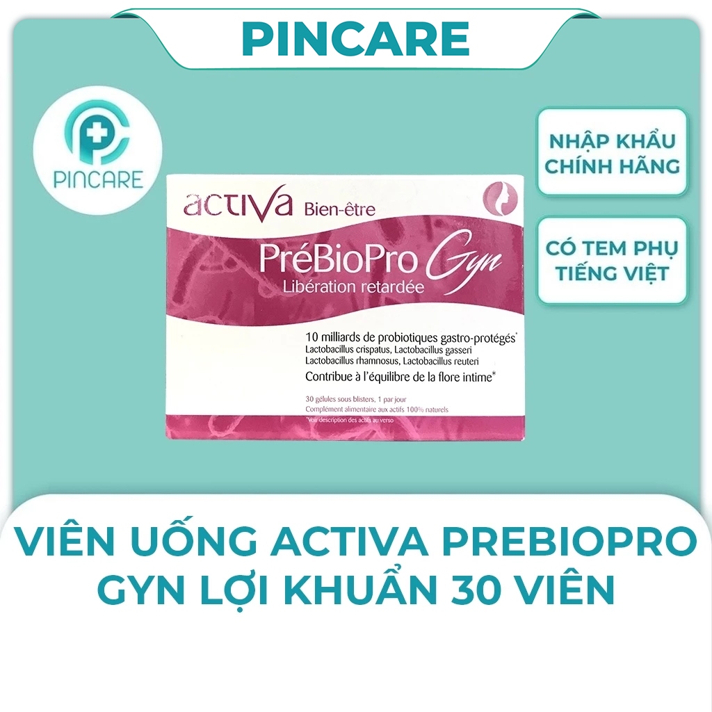 Men phụ khoa Activa Prebiopro Gyn bổ sung lợi khuẩn 30 viên - PINCARE Health & Beauty