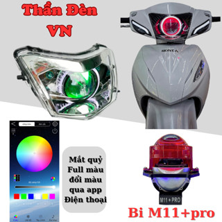 Chóa đèn Wave suruma lên sẵn bi cầu M11+pro, mắt quỷ đổi màu qua app điện thoại Đèn