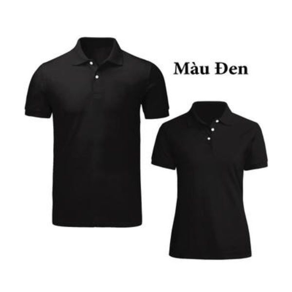 Áo thun polo nữ trơn đen và trắng