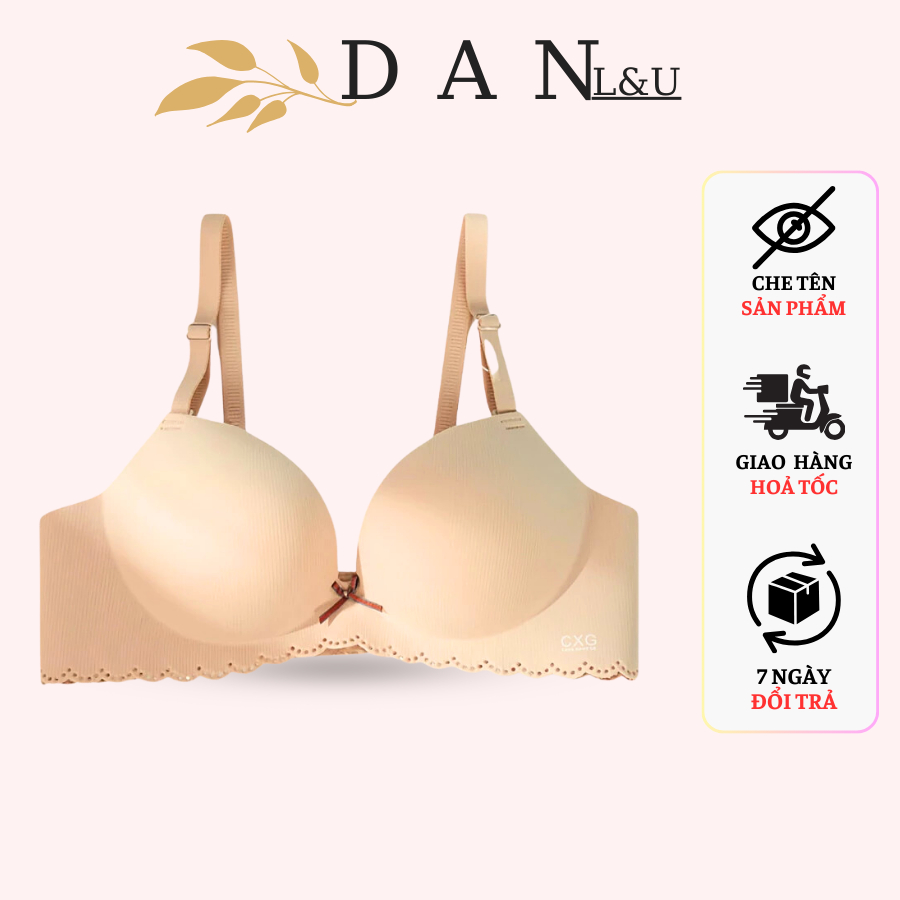 Áo Ngực Không Gọng Su Đúc Viền Hoa Đệm Bàn Tay Mềm Mại Thoáng Thoải Mái DAN L&U A60