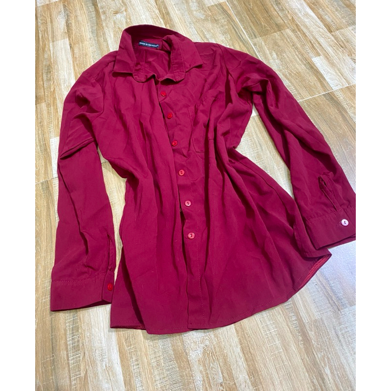 ÁO SƠMI ĐỎ ĐÔ vải mát ( new 100% ) size L