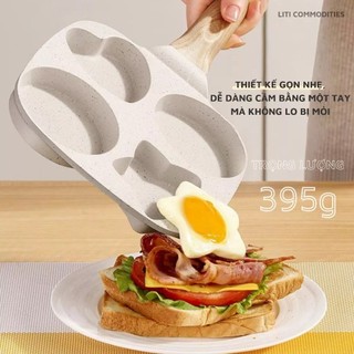  Chảo chiên rán trứng mini làm bánh ngăn 4 ngăn chống dính dùng được bếp từ 