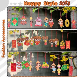 Set 10 Tag Gỗ Kèm Dây Treo Trang Trí Ngày Tết Combo Dây Liễn Phụ Kiện Trang Trí Xuân 2025