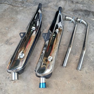  Pô Wave A110 Móc nỉ to 42mm  họng Inox & Xi Titan  kèm cổ 27 cho Wave các loại  KHÔNG TIÊU  