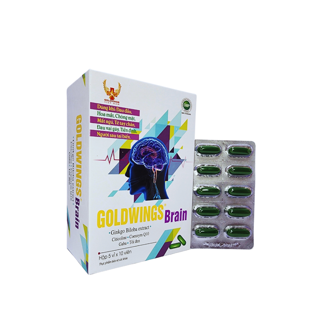Goldwings brain Tăng Cường Tuần Hoàn Não - Phòng Ngừa Tai Biến Đột Quỵ, Giảm Nguy Cơ Di Chứng Sau Ta