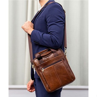 Túi đeo chéo nam BAOHA LEATHER BHM8577 da bò thật, không bong tróc, vừa tài liệu A4, vừa laptop 13inch