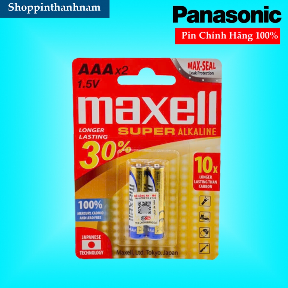 Pin AAA Maxell Super Alkaline LR03 Vỉ 2 Viên Chính Hãng