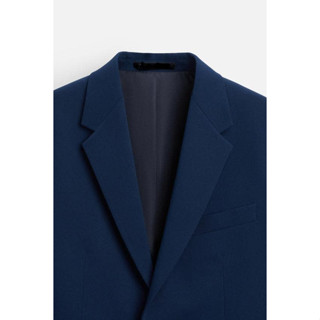 Blazer nam màu xanh than, áo khoác blazer có đệm vai