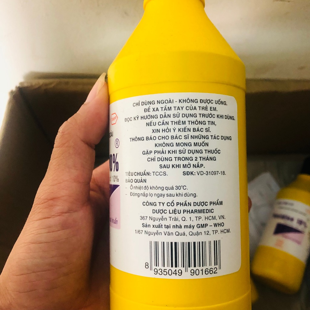 Dung dịch sát khuẩn povidine nắp đen 10% 500ml