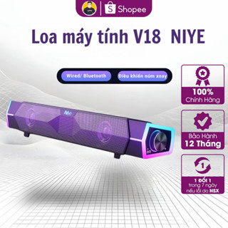 Loa máy tính V18 blutooth NIYE , Tích hợp soundcard và micro - LED RGB - Loa 52mm Bass Ấm , BH 12 tháng