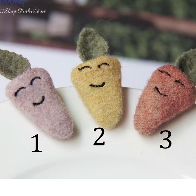 Cà rốt vải dạ nhồi bông - set 2 cái trang trí handmade, phụ liệu may mặc, phụ kiện thời trang