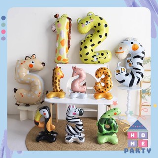 [TẶNG KÈM ỐNG THỔI] Bong Bóng Số Tuổi Hình Con Vật Size 95cm Trang Trí Sinh Nhật Cho Bé, Bóng Số Tuổi Muôn Thú