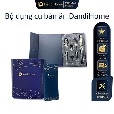Bộ dụng cụ bàn ăn kèm hộp quà tặng dao thìa nĩa Inox DandiHome cao cấp