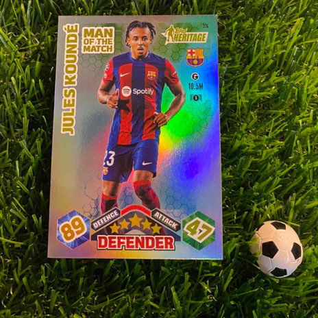 [ CHÍNH HÃNG ] - MAN OF THE MATCH - HERITAGE - TOPPS MATCH ATTAX EXTRA 2024 - JULES KOUNDE (BARCELON