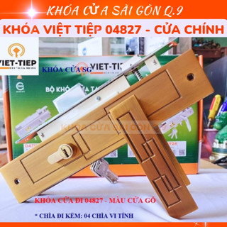 Khóa Việt Tiệp tay gạt 04827- Cửa chính màu gỗ - BH 3 năm