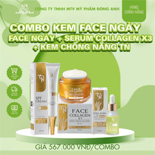 COMBO KEM FACE NGÀY (FACE NGÀY + SERUM COLLAGEN X3 + KEM CHỐNG NẮNG TN) MỸ PHẨM ĐÔNG ANH
