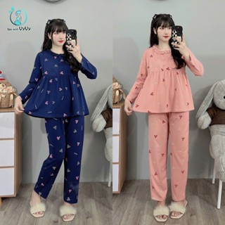  Bộ bầu và sau sinh nữ Bầu Xinh VyVy hình ba cúc tim vải mềm mịn nhiều màu sắc 