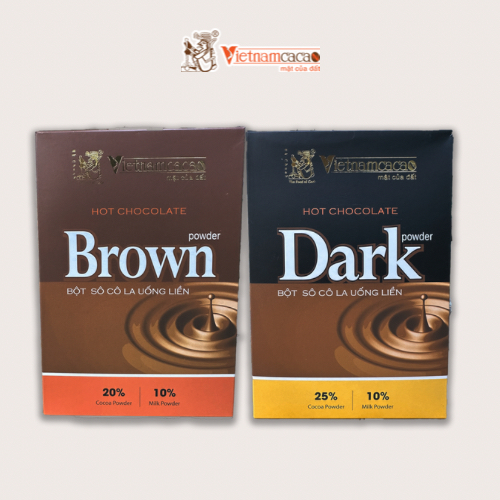 Bột Hot Chocolate - Hot Chocolate Dark - Hot Chocolate Brown - Hộp 300g - Vinacacao