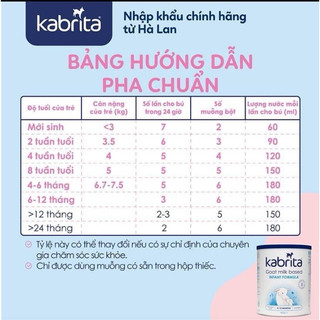 Sữa dê Kabrita Hà Lan số 1 loại 800gam (Date T9/2026)