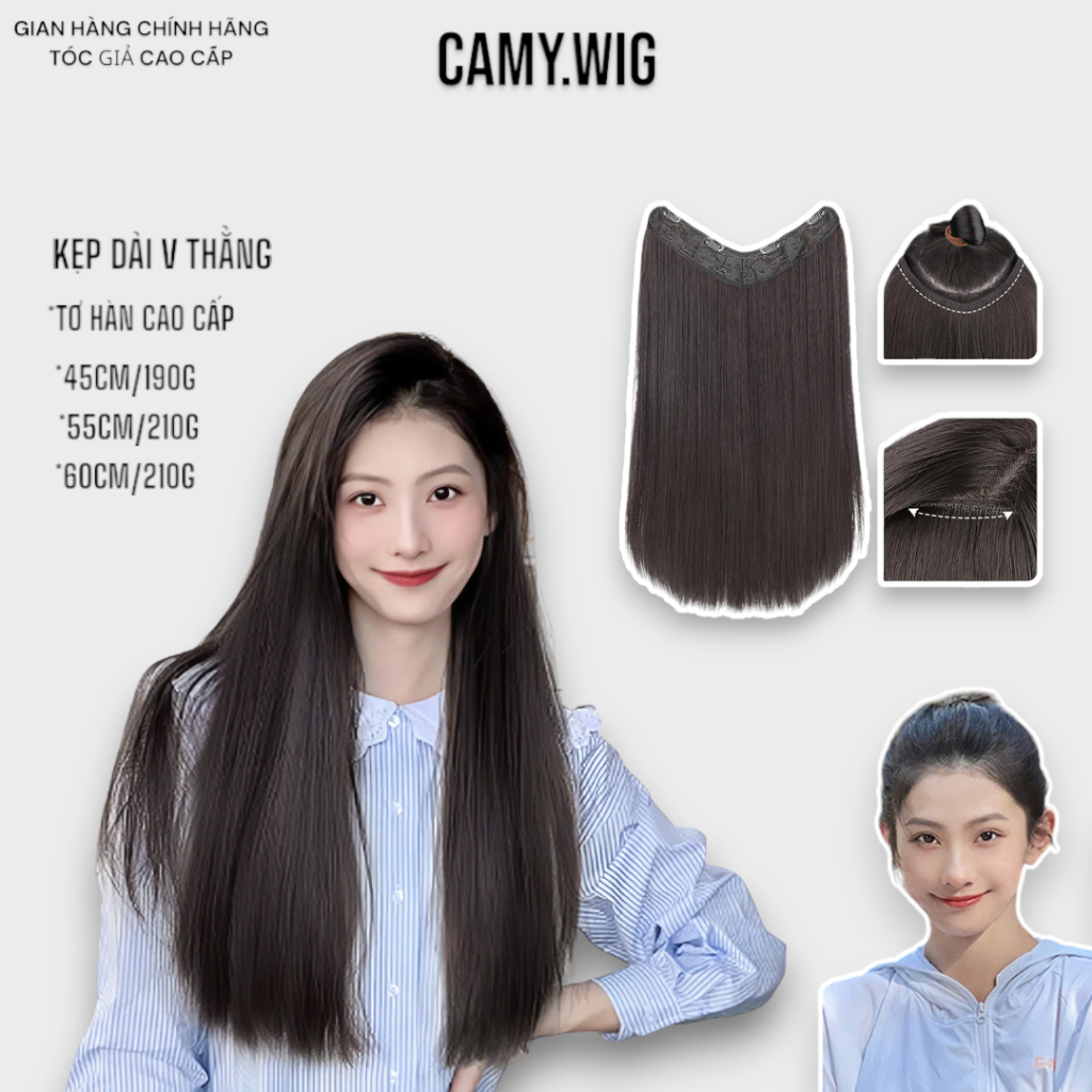 Tóc Giả Kẹp Dải Thẳng, Tóc Kẹp Thẳng Cao Cấp