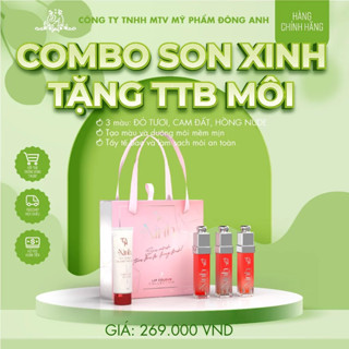 Son Xinh Mỹ Phẩm Đông Anh Chính Hãng, Son Kem Lì Không Trôi Set 3 Màu Đỏ Tươi Cam Đất Đỏ Cam