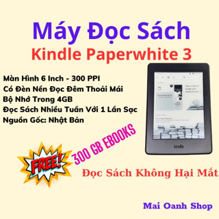 Máy Đọc Sách Amazon Kindle Paperwhite 3 4GB 300PPI Có Đèn Nền
