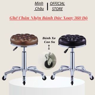 Ghế Chân Nhện Bánh Đúc Xoay 360 Độ Chỉnh Cao Thấp | Chất Da Bền Bỉ Dùng Cho Spa Thẩm Mỹ Viện.