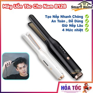 Máy Uốn Tóc Cho Nam B128 Tạo Nếp Nhanh Bổ Sung Ion Âm - Máy Tạo Kiểu Tóc Nam Ép Side An Toàn Tại Nhà 4 Mức Nhiệt