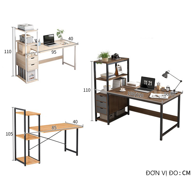 ALOVE Bàn làm việc bàn học khung bàn máy tính bàn sách hiện đại phong cách mặt bàn gỗ chống ẩm bền đẹp và tiện dụng | BigBuy360 - bigbuy360.vn