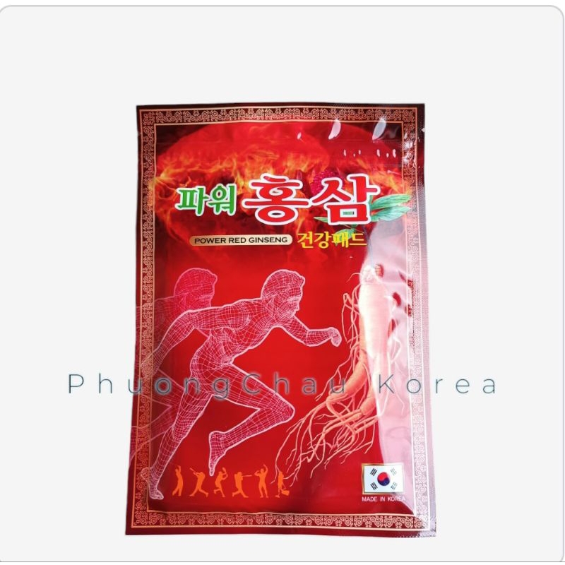 [Gói 20 miếng] Cao dán hồng sâm power red ginseng chạy đỏ