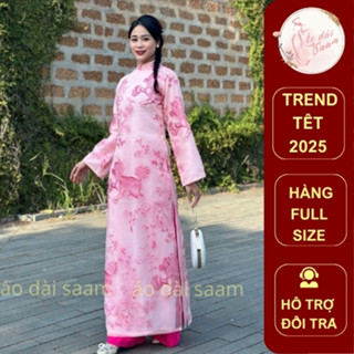 Áo dài Hồng Sư tơ thêu cao cấp 4 tà- cover Xéo Xọ Nữ Dress