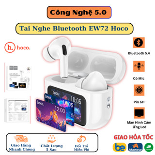 Tai Nghe Bluetooth Nhét Tai Hoco EW72 Kèm Đốc Sạc,Chống Ồn,Tích Hợp Mic Đàm Thoại,Màn Hình LCD Cảm Ứng,Pin Dùng 6H