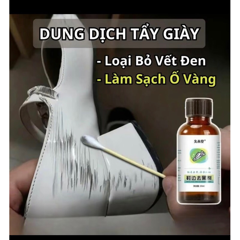 Lọ Dung Dịch 20ML Tẩy Vết Trầy Xước Đánh Bóng Vệ Sinh Giày Dép Túi Da Siêu Sạch An Toàn Lọ Tẩy Trắng Giày, Tẩy Ố Giày