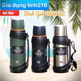 Bình Nước Giữ Nhiệt 2L, 2L5 KD-938 , Bình Nước Cao Cấp Inox 304 Giữ Nhiệt 24 Tiếng Có Quai Xách Dây Đeo