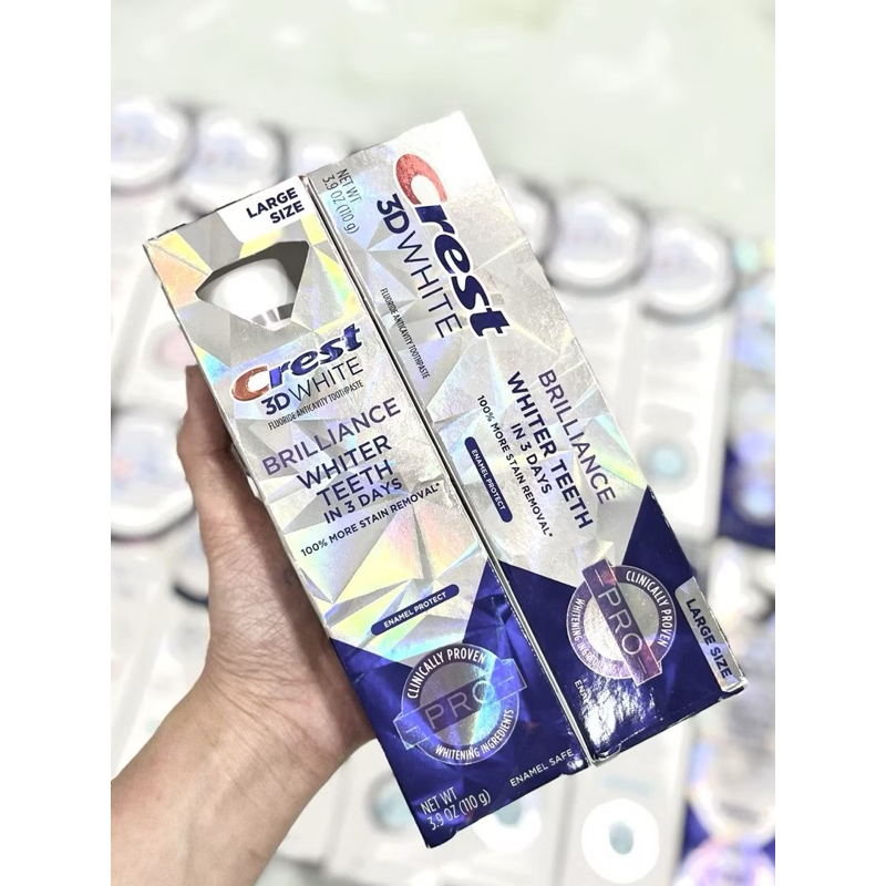 ✨ KEM ĐÁNH RĂNG CREST 3D WHITE BRILLIANCE PRO ULTRA WHITE TOOTHPASTE TRẮNG GẤP 3 LẦN