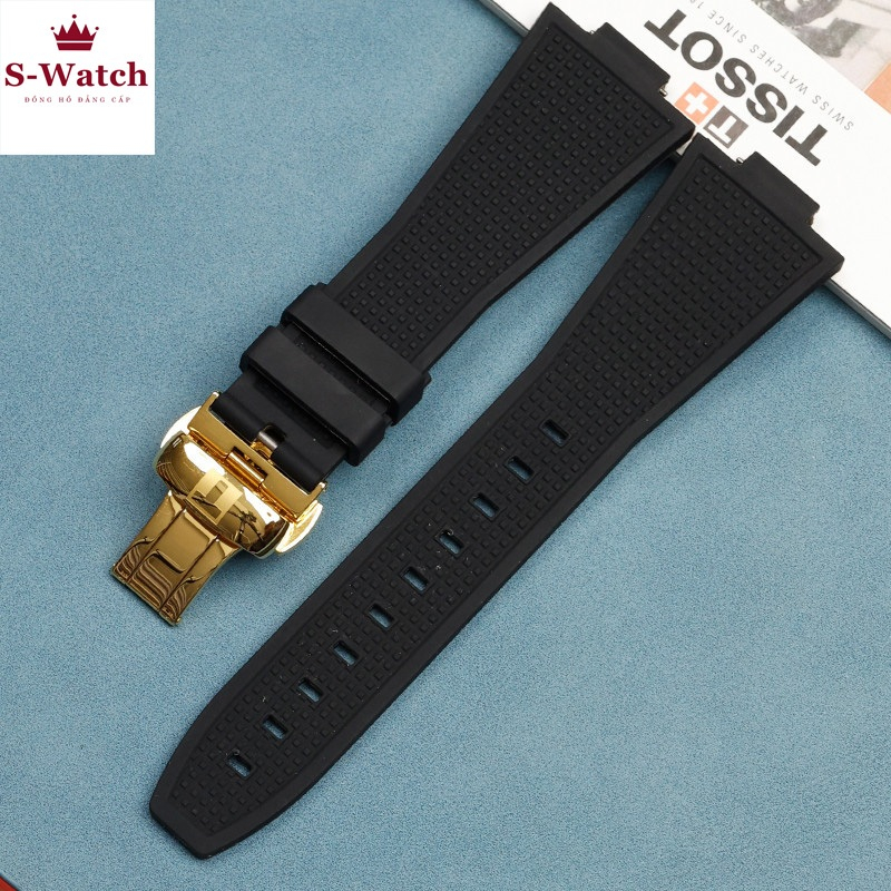 Dây đồng hồ Tissot PRX cao su 40MM T137.407 / T137.410 khóa bướm