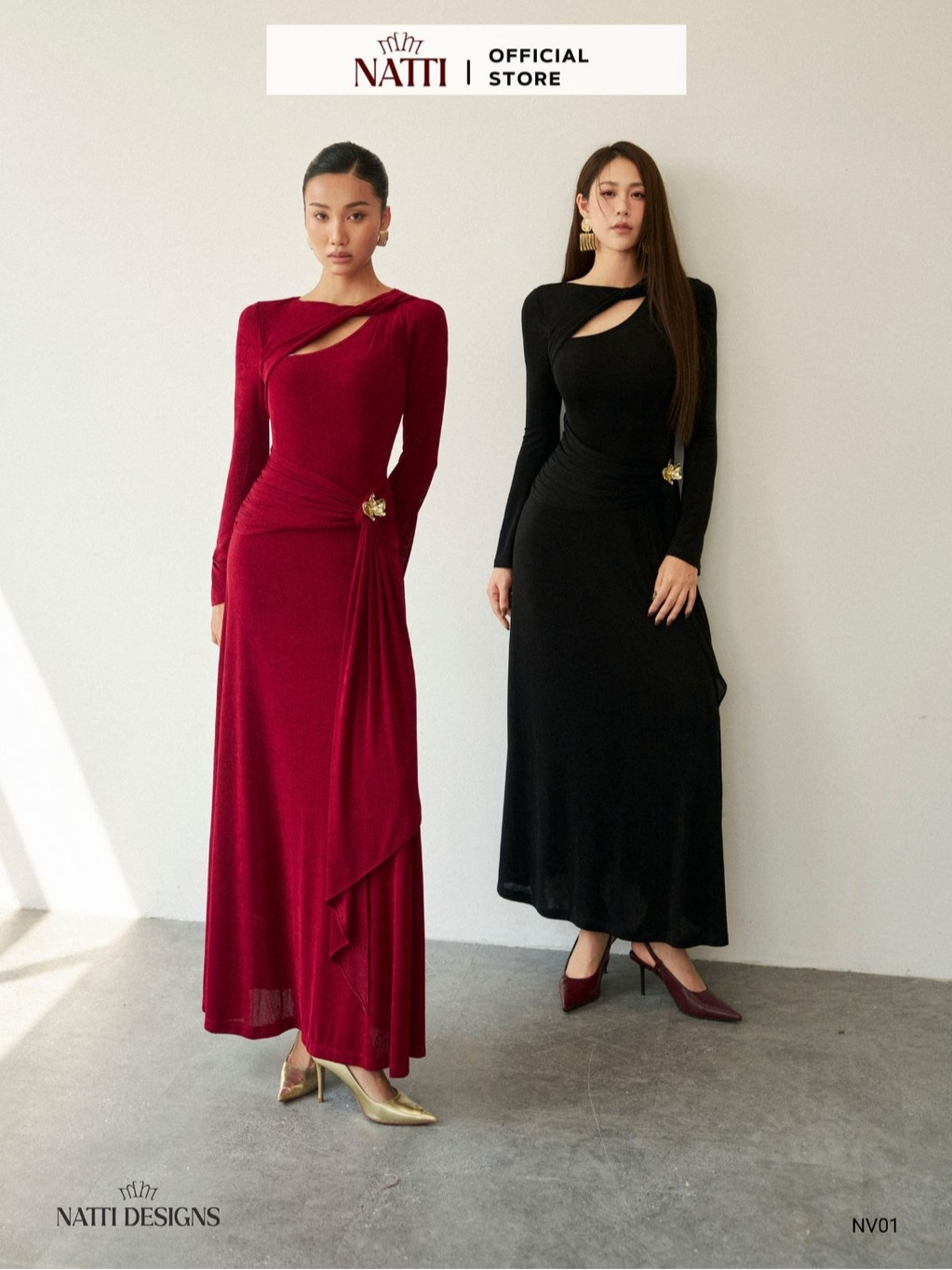 Deep red dress