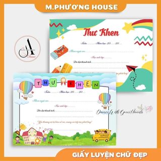 COMBO 50 / 100 Thư khen mix đủ mẫu - khổ A5 - giấy chuyên viết bút máy