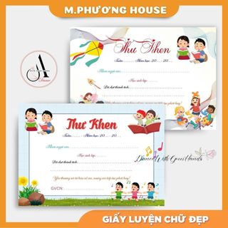 COMBO 50 / 100 Thư khen mix đủ mẫu - khổ A5 - giấy chuyên viết bút máy