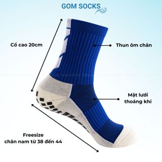 Combo 5 đôi tất thể thao chống trơn trượt đá bóng GOM SOCKS dệt kim êm chân, có mặt lưới thoáng khí - DABONG-506-CB5