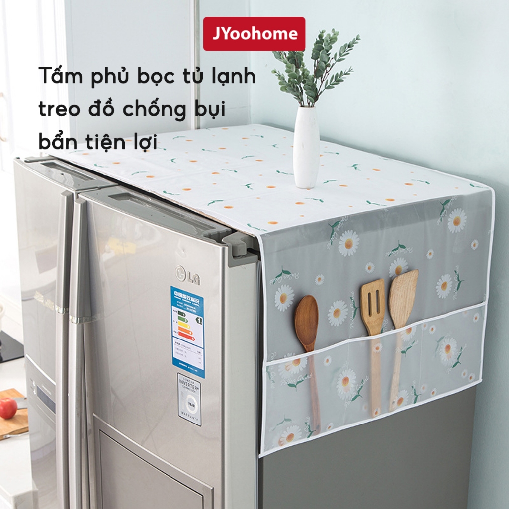 Tấm Phủ Tủ Lạnh Máy Giặt Có Ngăn Để Đồ JYoohome Tấm Khăn Che Tủ Lạnh Chống Bụi Chống Thấm Nước