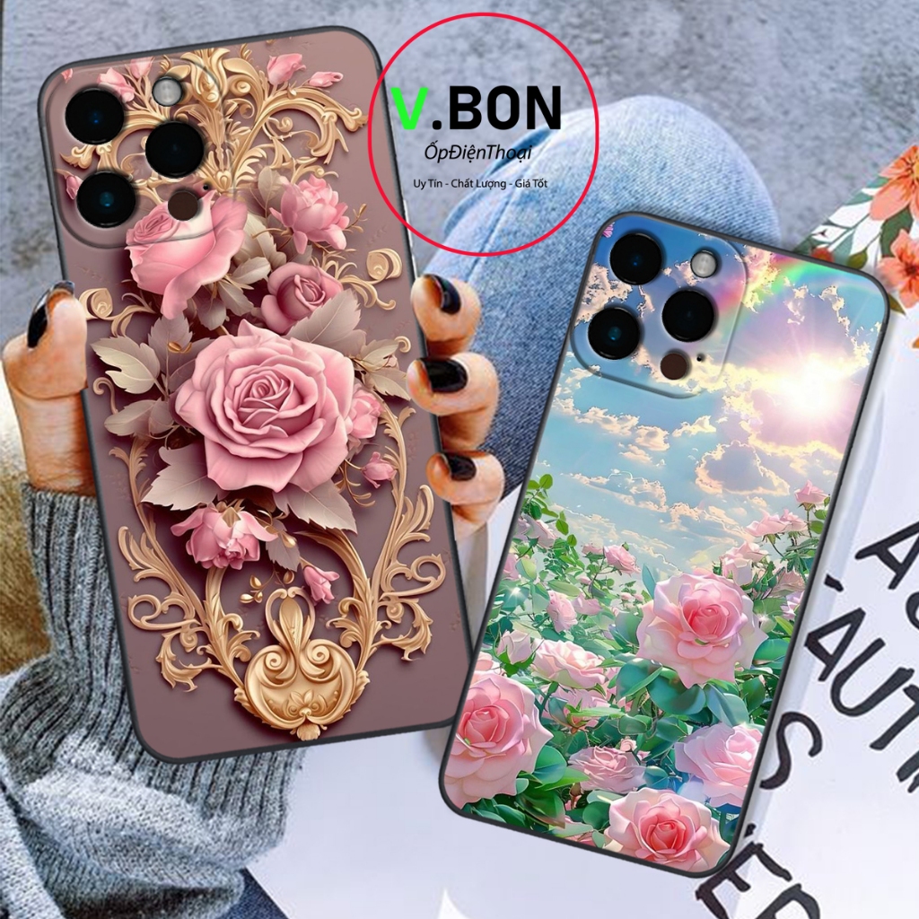 Ốp lưng Iphone 16 / 16 PRO / 16 PLUS / 16 PRO MAX In Hình  "HOA HỒNG" Đẹp.