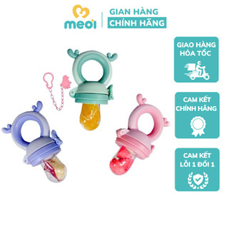Túi nhai ăn dặm cao cấp, túi nhai chống hóc kẹp xích GB Baby