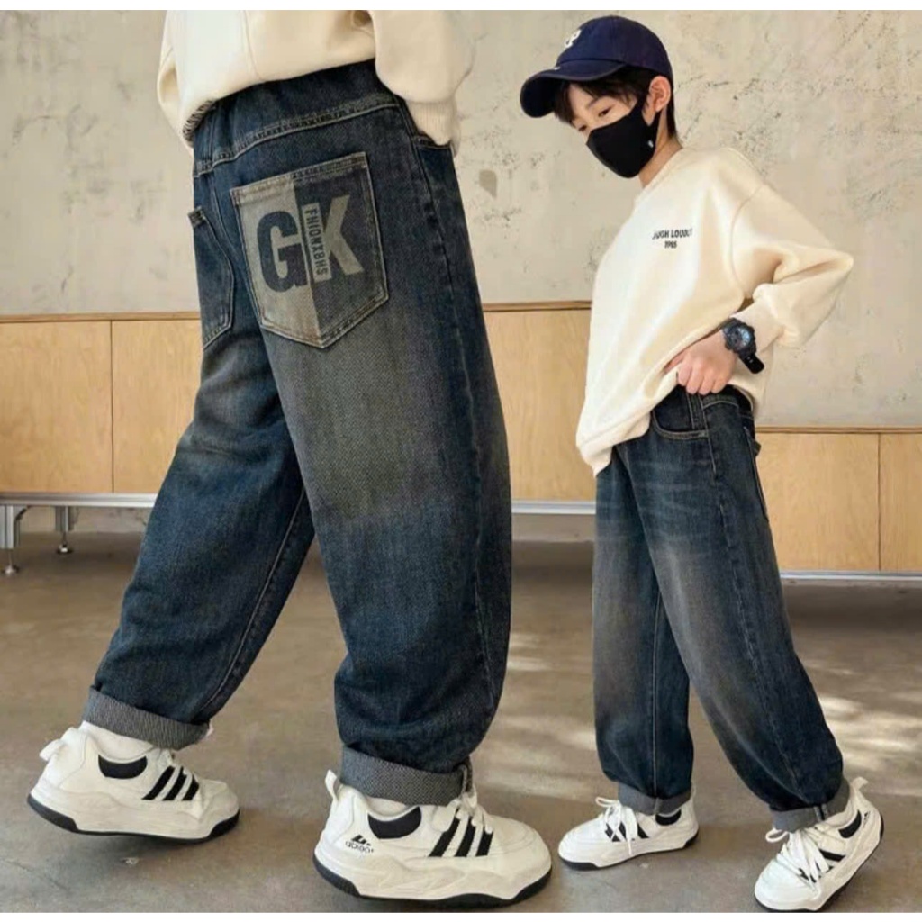 quần jean bé trai in túi thu đông cao cấp