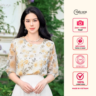 Áo kiểu trung niên, chất liệu voan mềm mại, cao cấp sang trọng tặng mẹ Thiều Hoa AN4Y0125