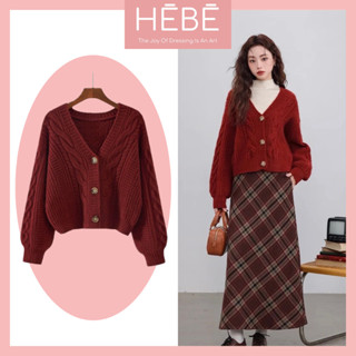 Áo Cardigan nữ Hikaru vải len cao cấp mềm mại không dão bai xù, Áo khoác ngoài thu đông trẻ trung thời trang HEBE