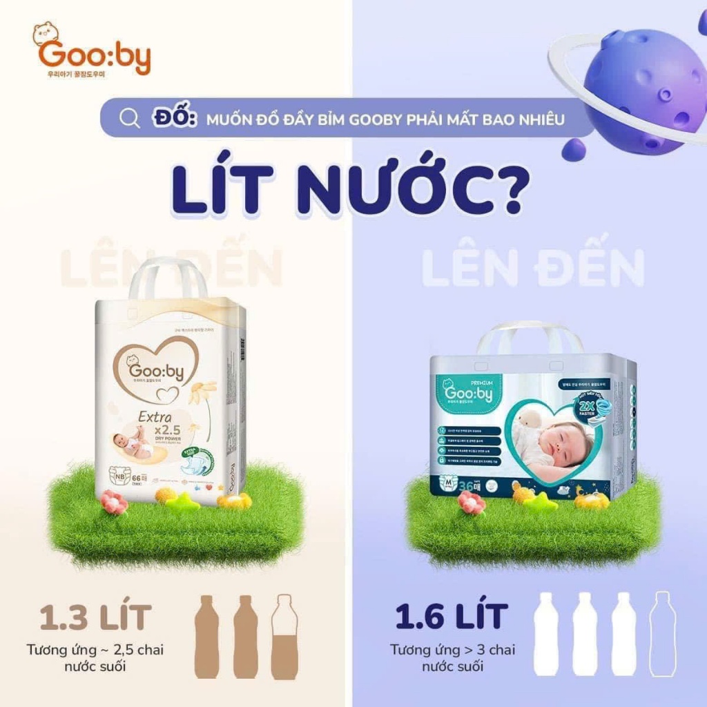   không quà -mẫu củ  Tã Bỉm Gooby Hàn Quốc  ngày-đêm chống tràn hiệu quả đủ sizeDánNB S M quần  M46 L56 XL52 XXL48 cho bé 